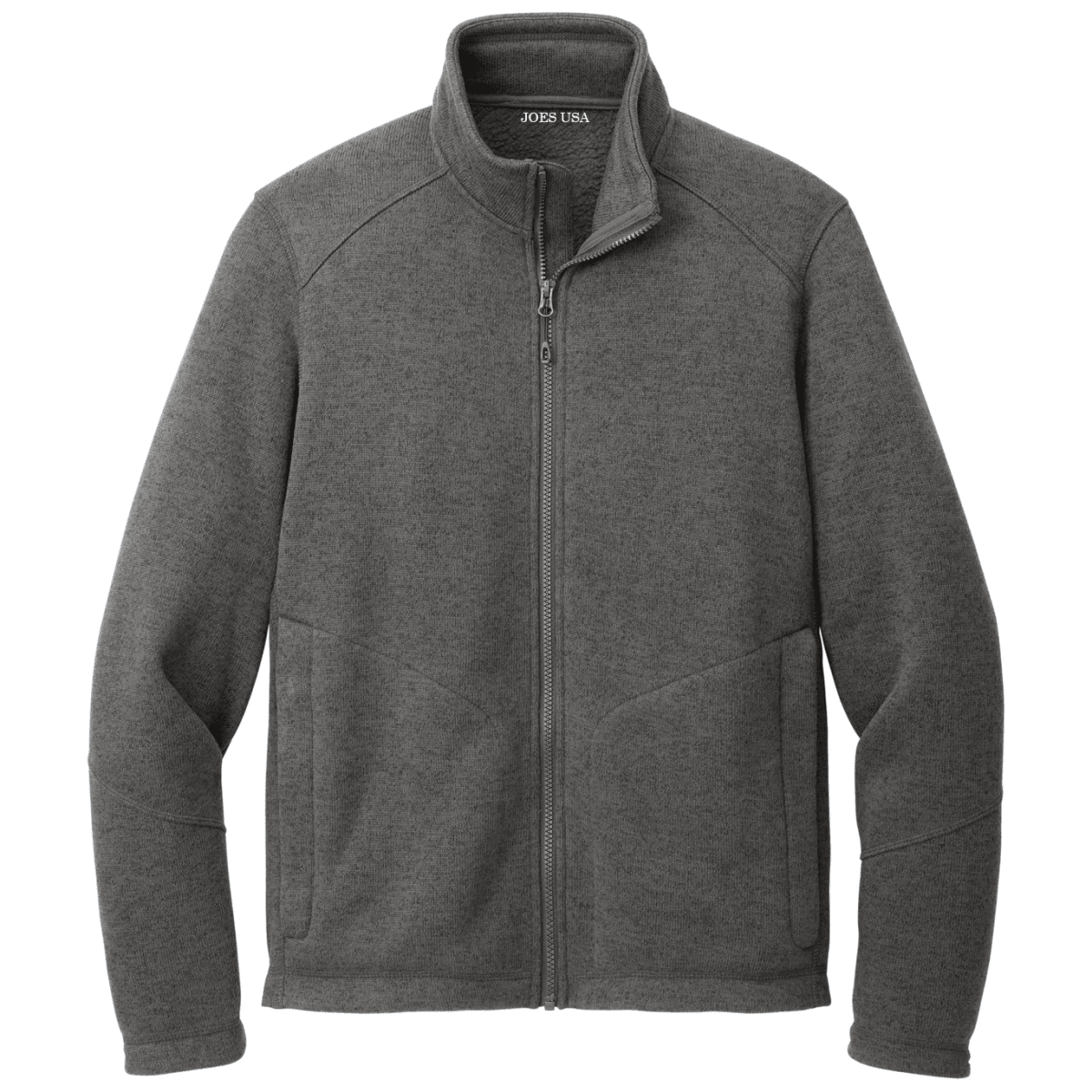 Joe's USA Arc Fleece Full - Zip Sweater Dark Grey Heather X - Small