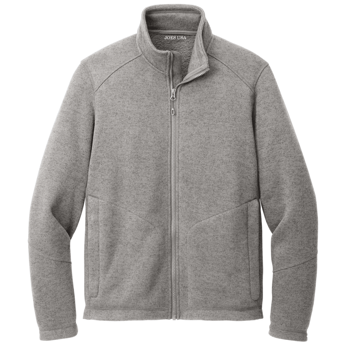 Joe's USA Arc Fleece Full - Zip Sweater Light Grey Heather X - Small