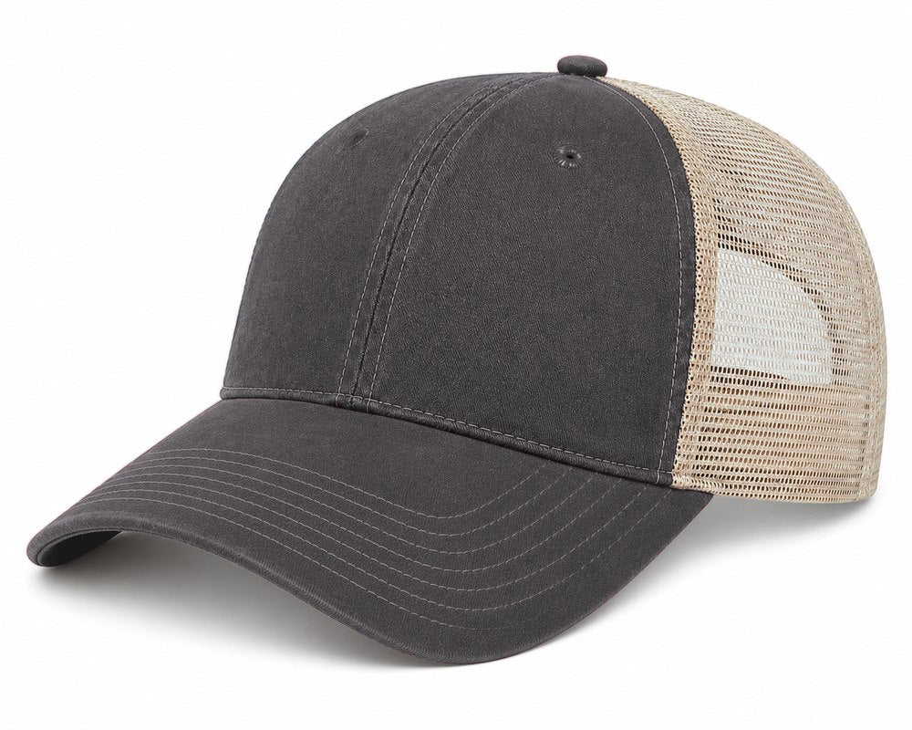 Joe's USA BTA Backroads Trucker Cap Black/Stone Side