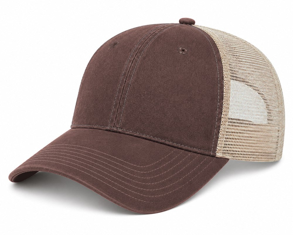 Joe's USA BTA Backroads Trucker Cap Brown/Stone Side