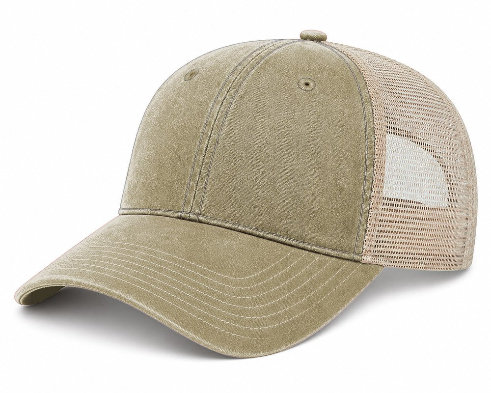 Joe's USA BTA Backroads Trucker Cap Khaki/Stone Side
