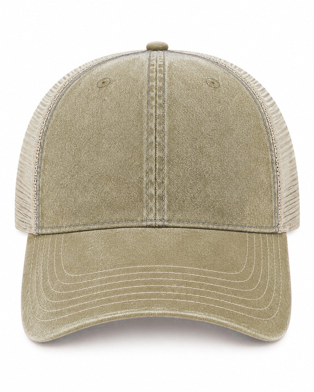 Joe's USA BTA Backroads Trucker Cap Khaki/Stone Front