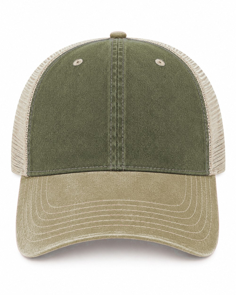 Joe's USA BTA Backroads Trucker Cap Olive/Khaki/Stone Front