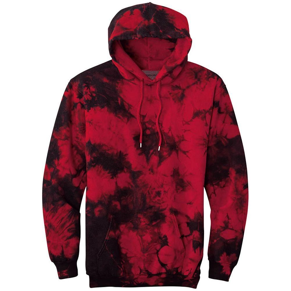Joe's USA Crystal Tie - Dye Pullover Hoodie Red Small