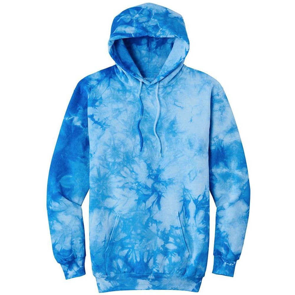 Joe's USA Crystal Tie - Dye Pullover Hoodie Sky Blue Small