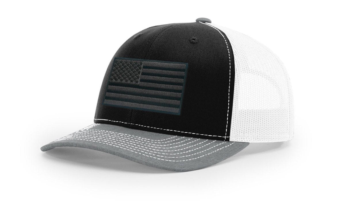 Joe's USA Flag Snapback Trucker Cap Black/Grey USA Flag Black / White / Heather Grey Hats