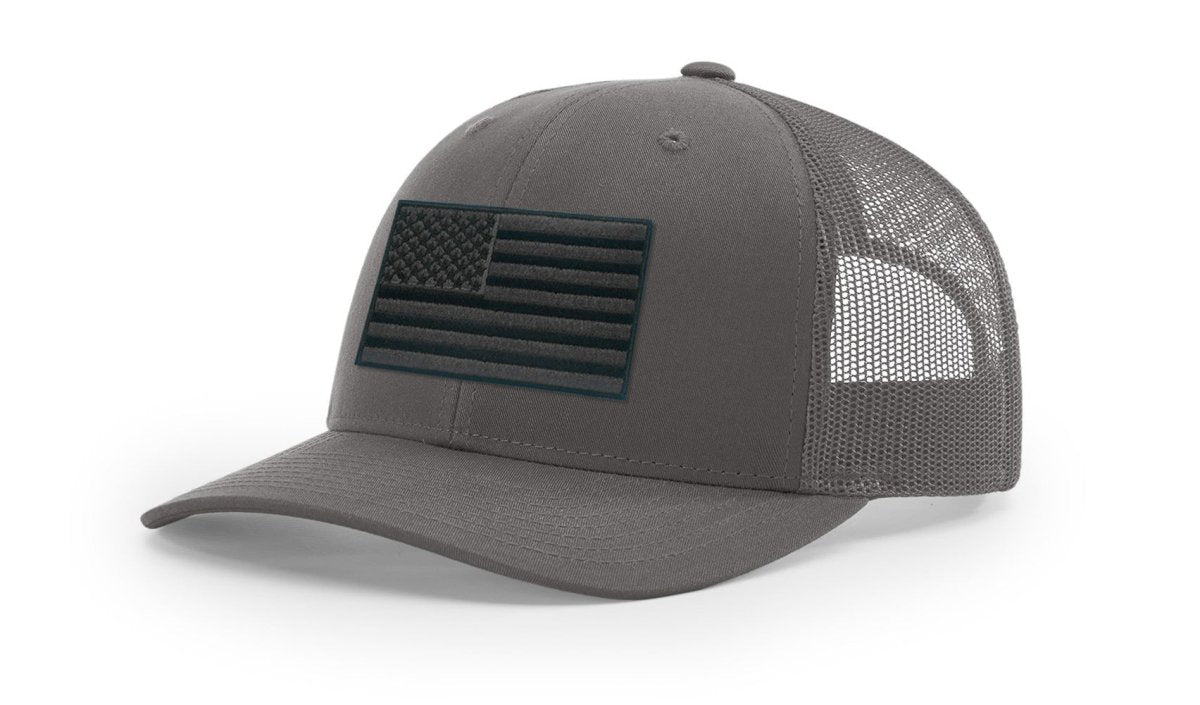 Joe's USA Flag Snapback Trucker Cap Black/Grey USA Flag Charcoal / White Hats