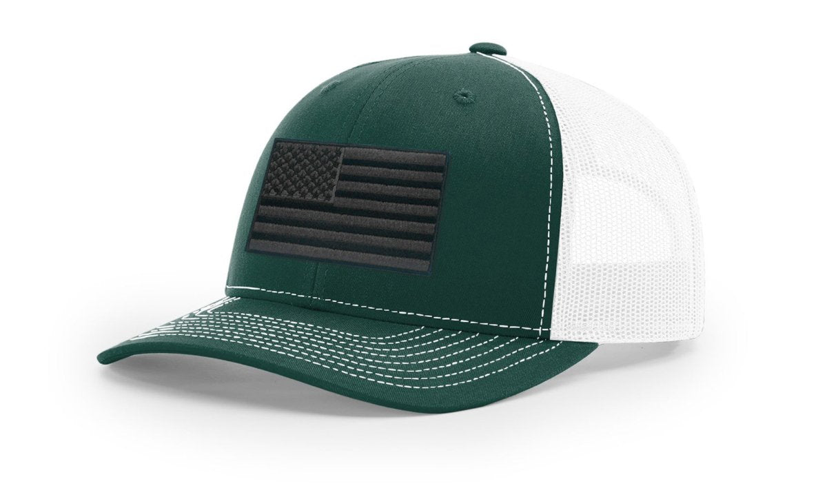 Joe's USA Flag Snapback Trucker Cap Black/Grey USA Flag Dark Green / White Hats
