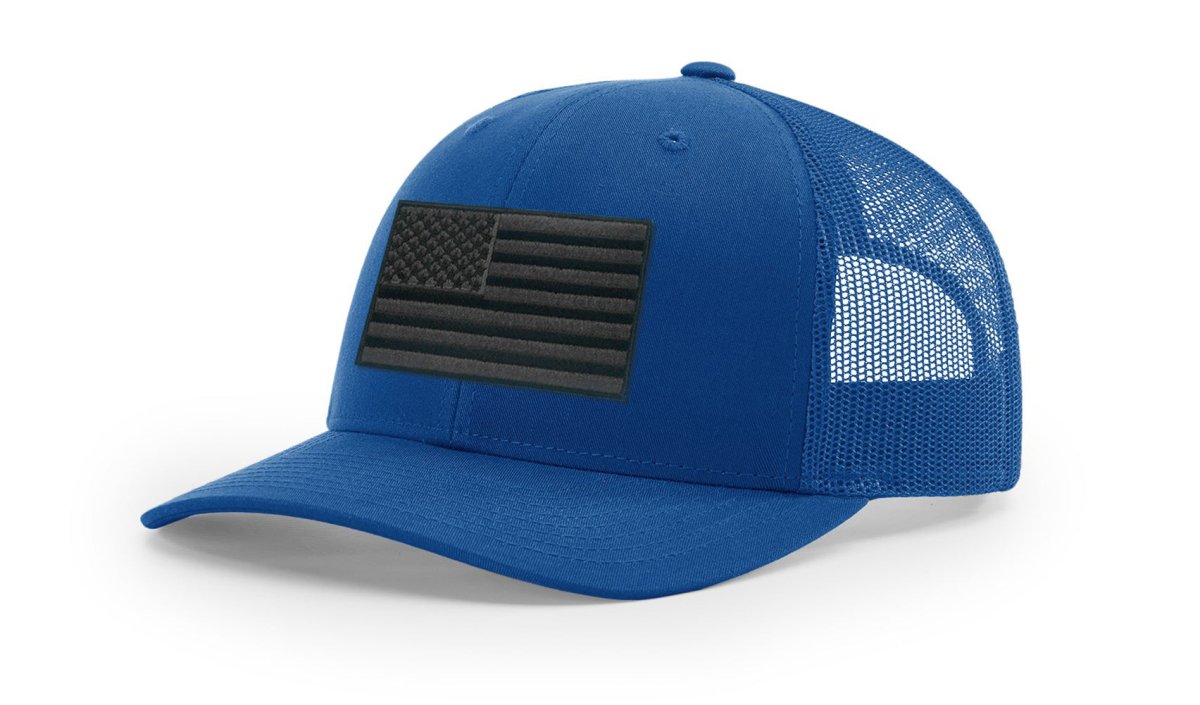 Joe's USA Flag Snapback Trucker Cap Black/Grey USA Flag Royal Blue / White Hats