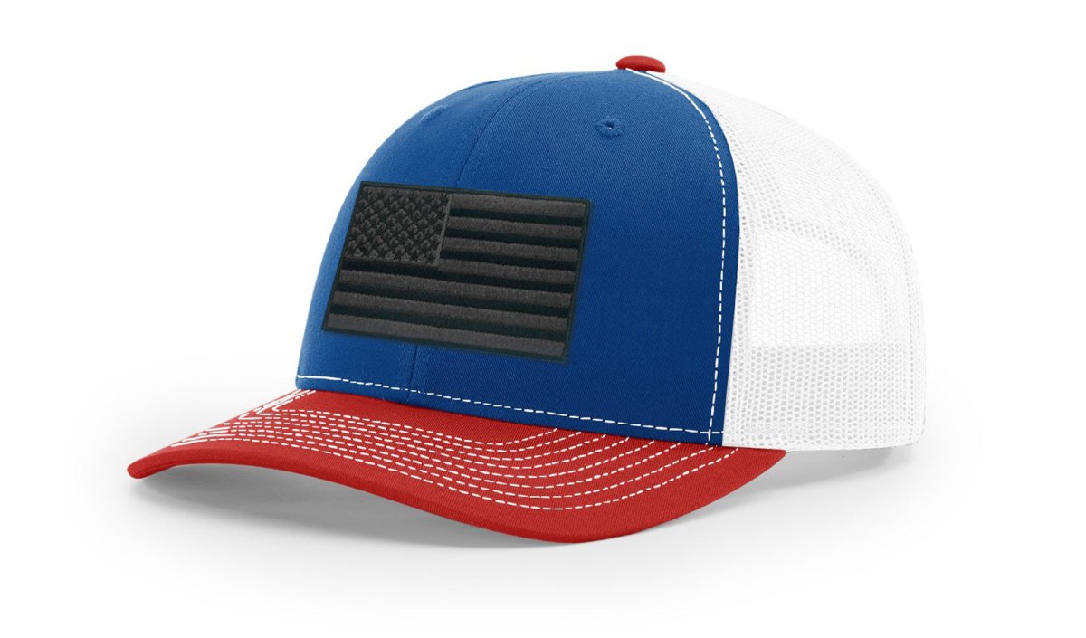 Joe's USA Flag Snapback Trucker Cap Black/Grey USA Flag Royal Blue / White / Red Hats