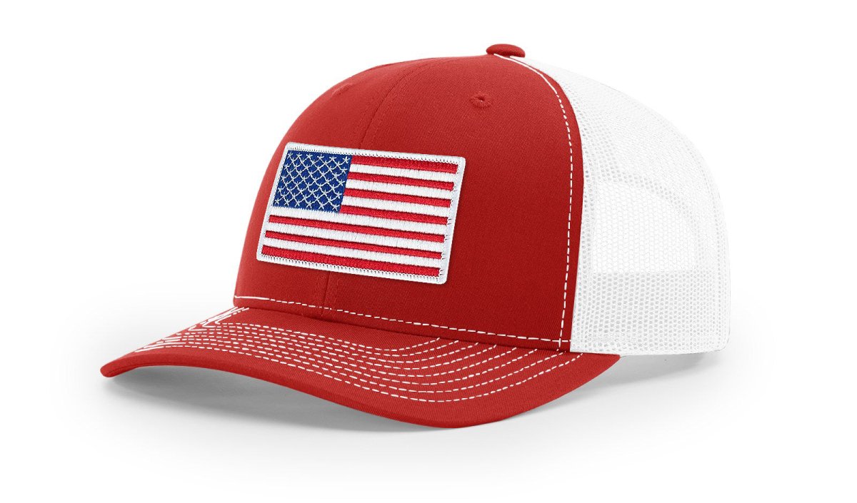 Joe's USA Flag Snapback Trucker Cap Red/White/Blue USA Flag Red / White Hats