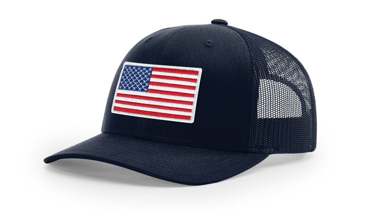 Joe's USA Flag Snapback Trucker Cap Red/White/Blue USA Flag True Navy Hats