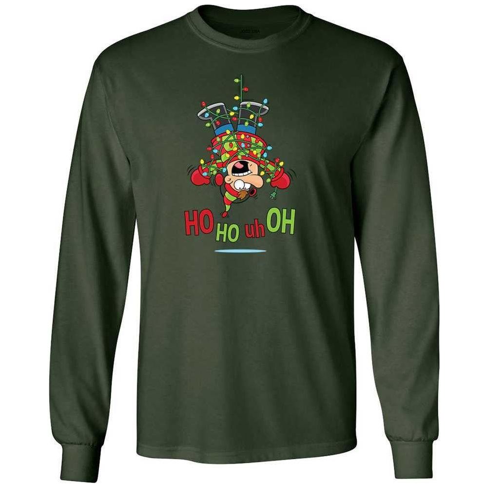 Joe's USA HO HO UH OH Graphic Collection Green Crewneck Sweatshirt Small