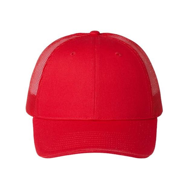 Joe's USA J102 Sandwich Trucker Cap - Wholesale Two - Tone Mesh Cap Red Adjustable Caps
