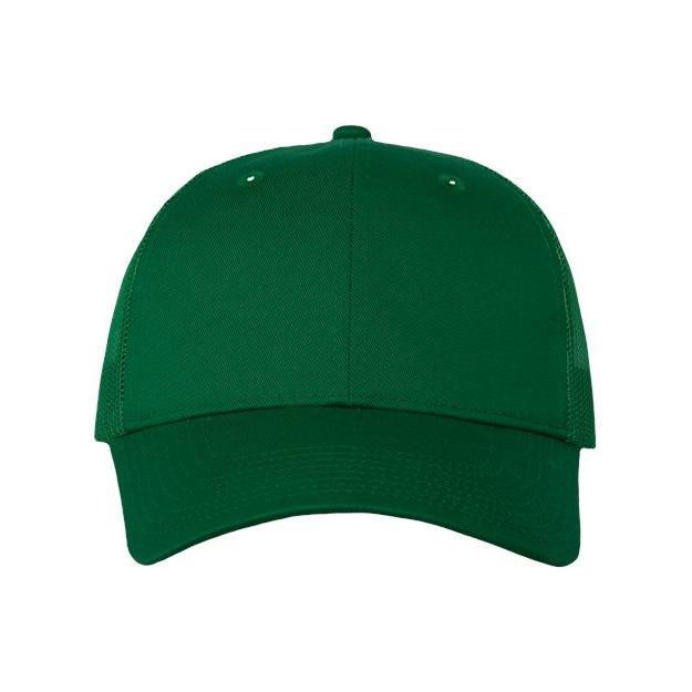 Joe's USA J400 Mesh - Back Twill Trucker Cap - Wholesale Snapback Hat Kelly Adjustable Caps