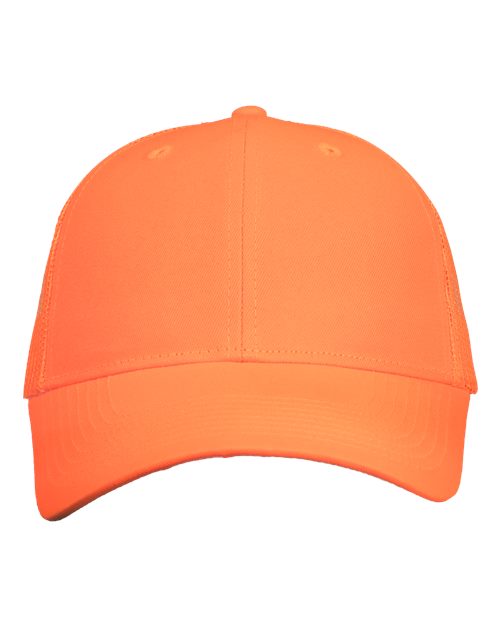 Joe's USA J400 Mesh - Back Twill Trucker Cap - Wholesale Snapback Hat Neon Orange Adjustable Caps
