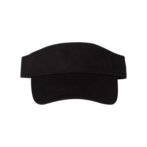 Joe's USA J500 Bio - Washed Cotton Visor - Wholesale Sports Visor Black Adjustable Visors