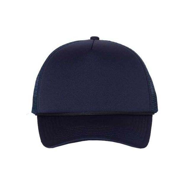 Joe's USA J700 Foam Mesh - Back Trucker Cap - Wholesale Snapback Hat Navy/ Navy Adjustable Caps