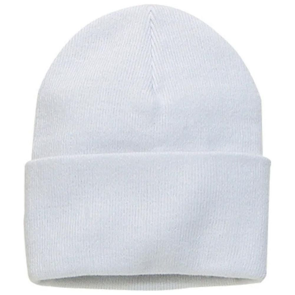 Joe's USA Knit Beanie Caps in 26 Colors White OSFA Beanies
