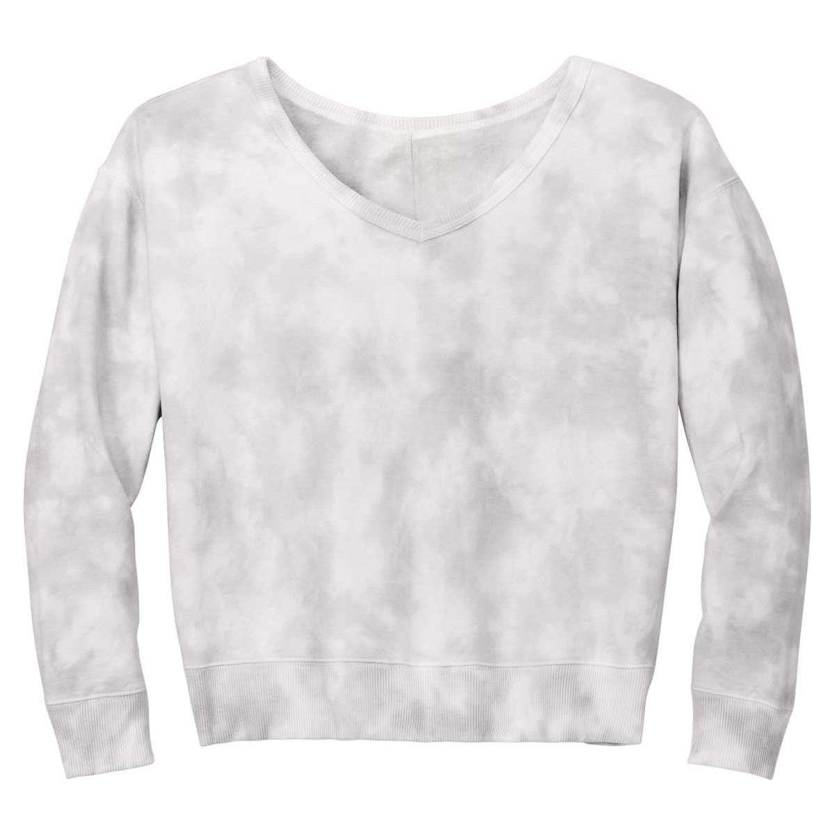 Joe's USA Ladies Beach Washed Cloud Fleece Tie - Dye V - Neck Sweatshirt Amethyst X - Small Sweatshirts