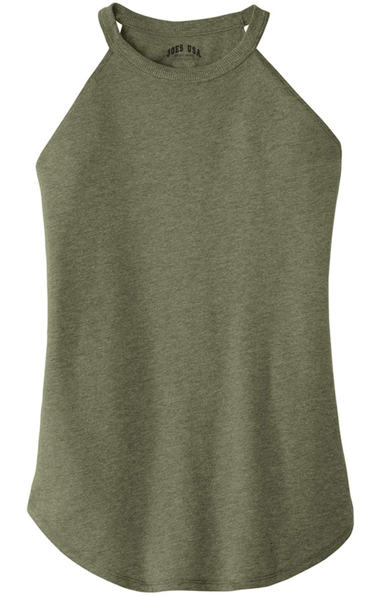 Joe's USA Ladies Perfect Blend Rocker Tank Sizes XS - 4XL Military Green Frost XS T-Shirts