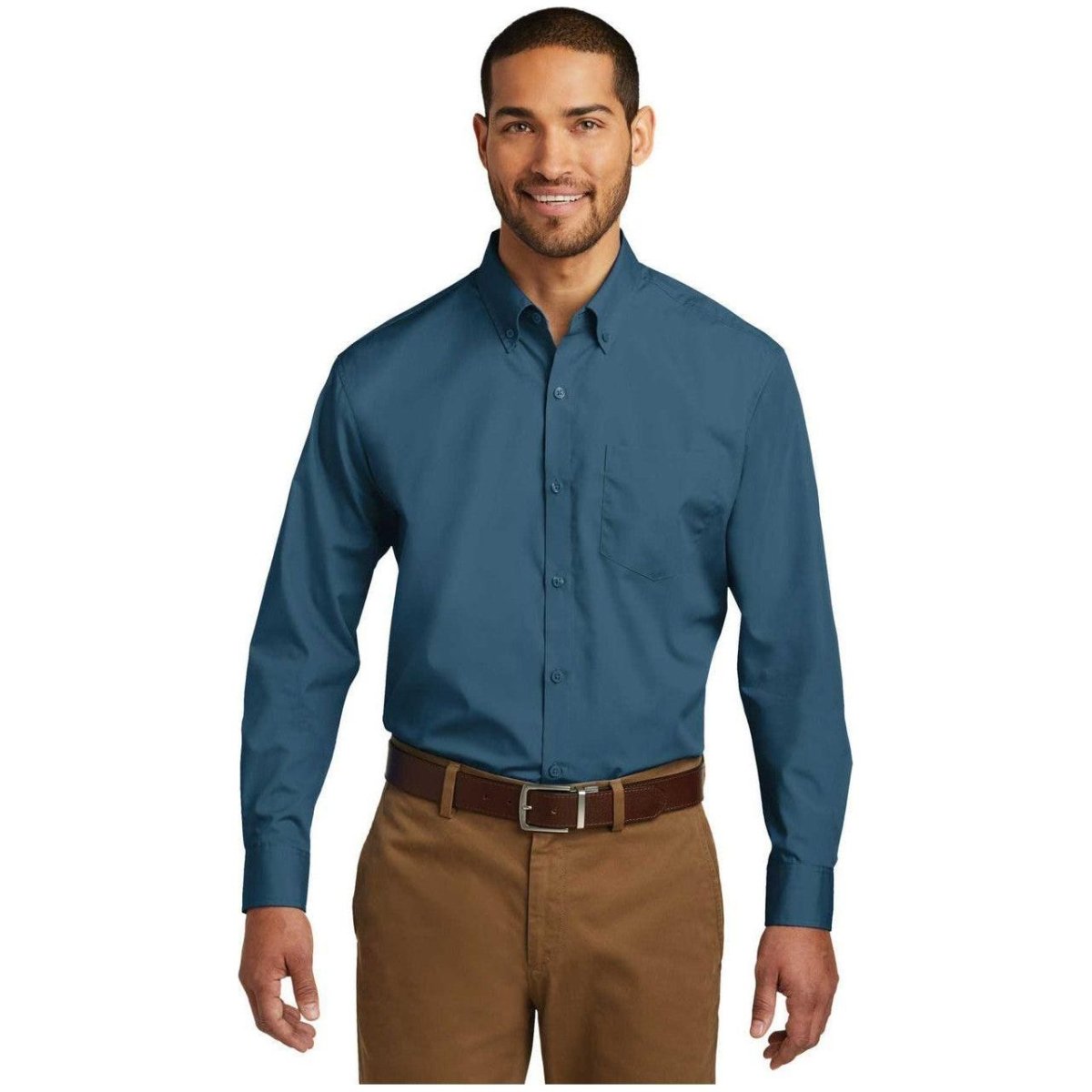 Joe's USA Long Sleeve Carefree Poplin Shirt X - Small Burgundy