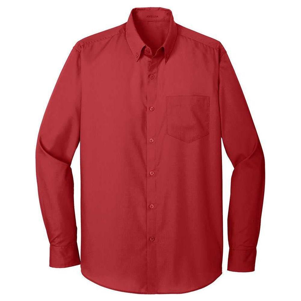Joe's USA Long Sleeve Carefree Poplin Shirt X - Small Burgundy