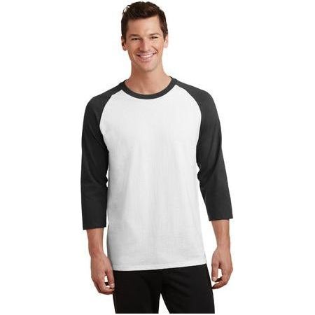 Joe's USA Men's 50/50 Cotton/Poly 3/4 - Sleeve Raglan T-Shirt Medium White/Jet Black Short Sleeve T-Shirts