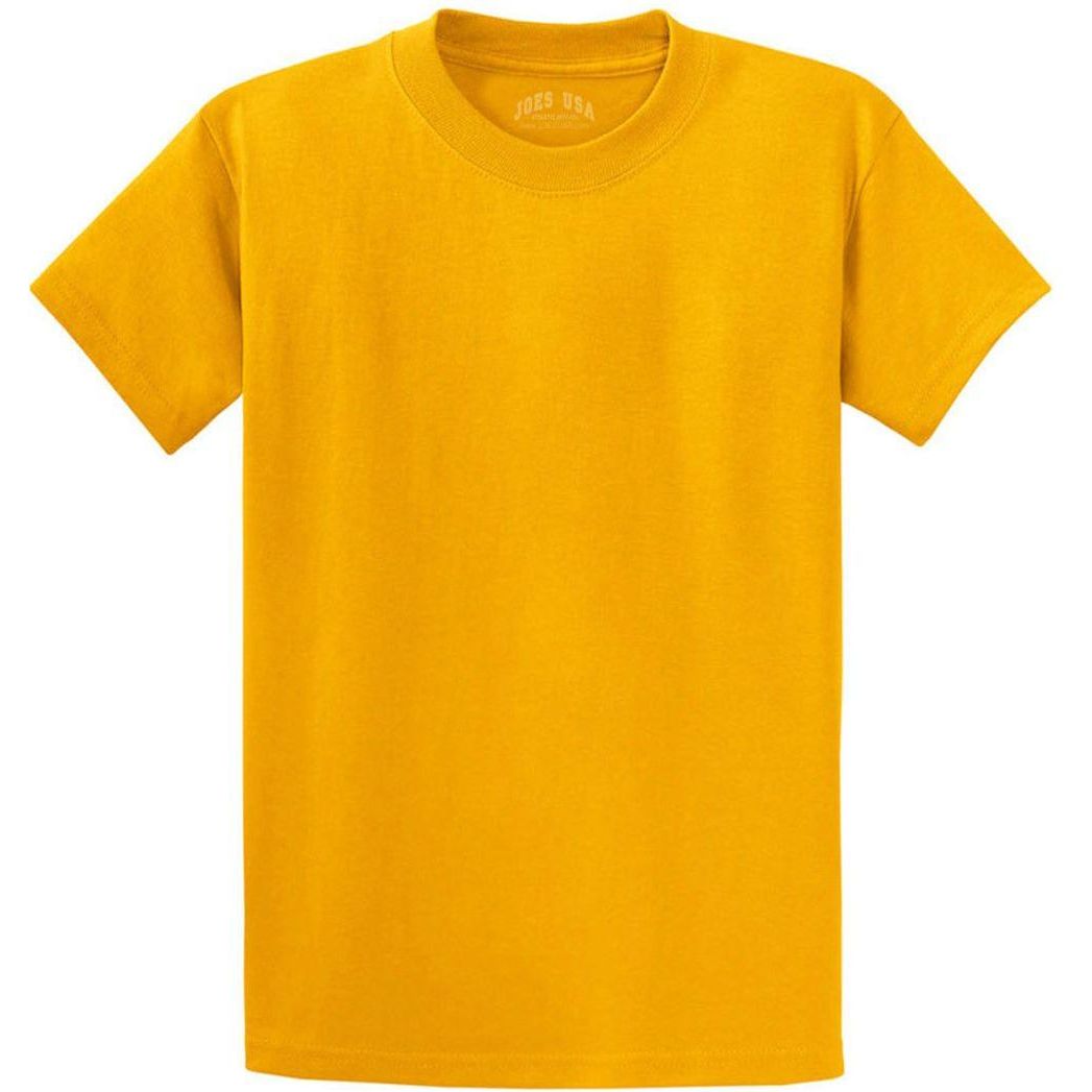 Joe's USA Mens 5.4 - oz 100% Cotton T-Shirt Gold Small Short Sleeve T-Shirts
