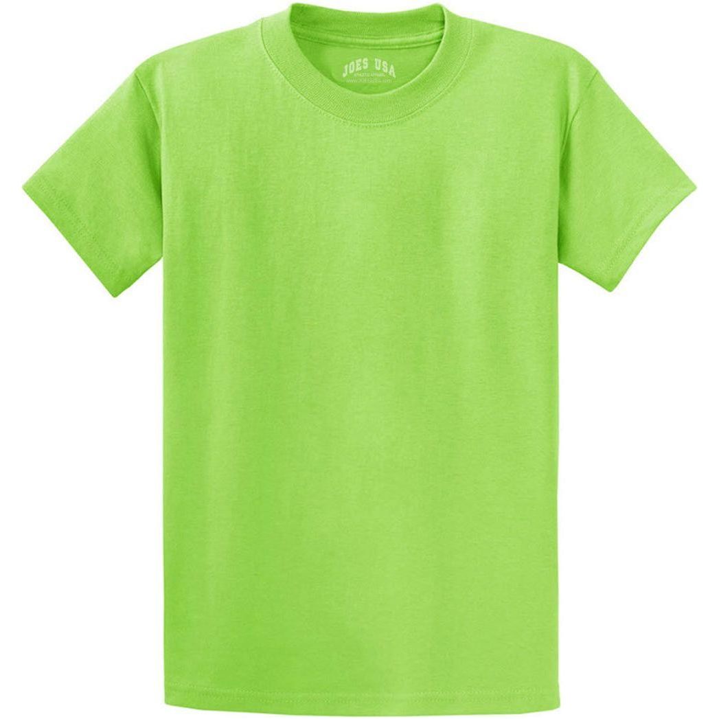 Joe's USA Mens 5.4 - oz 100% Cotton T-Shirt Lime Green Small Short Sleeve T-Shirts