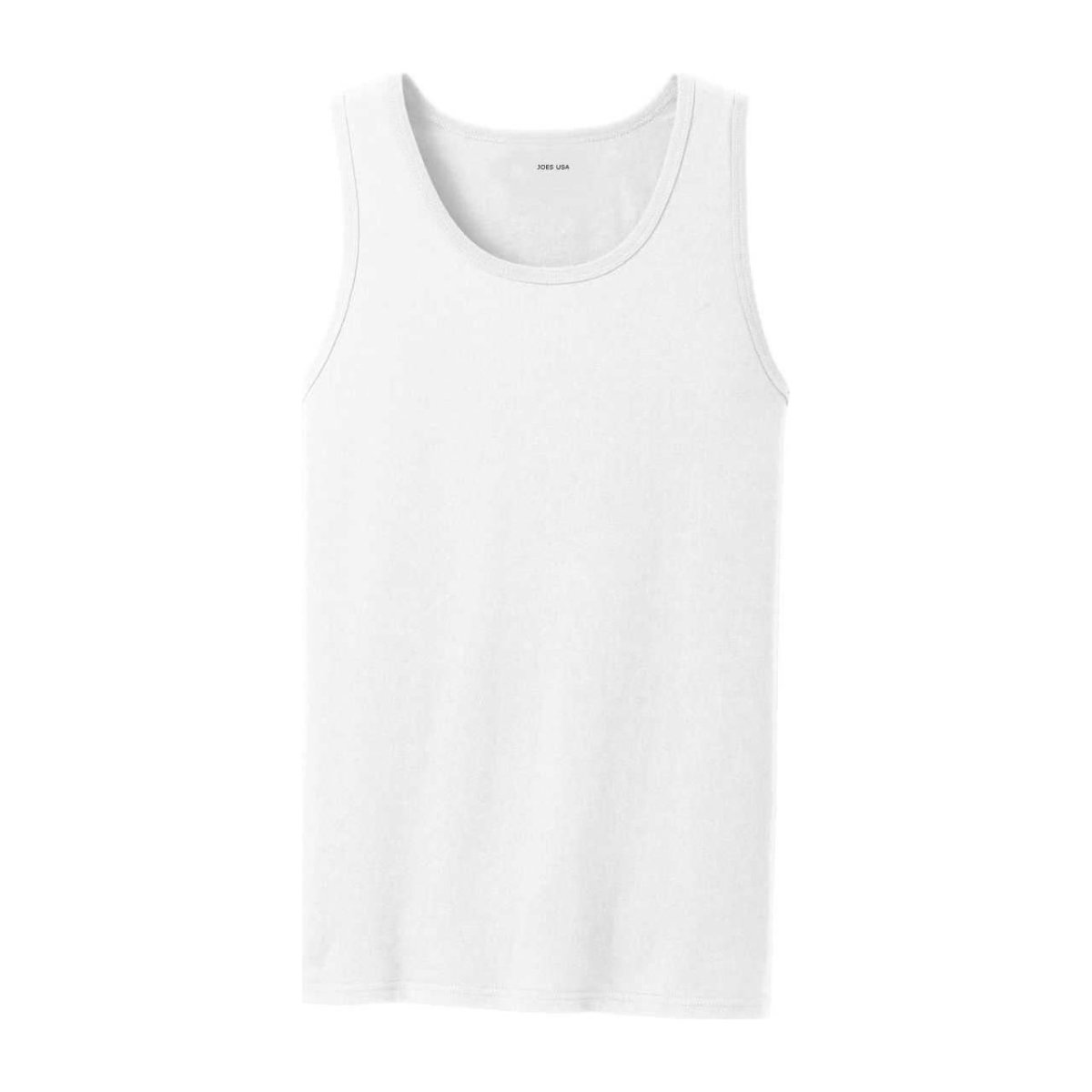 Joe's USA Mens 5.4 - oz 100% Cotton Tank Tops in Sizes S - 4XL S White Tank Tops