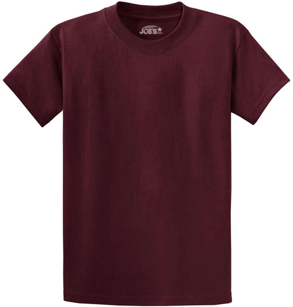Joe's USA Men's Heavyweight 6.1 - ounce, 100% Cotton T-Shirt Athletic Maroon S T-Shirts