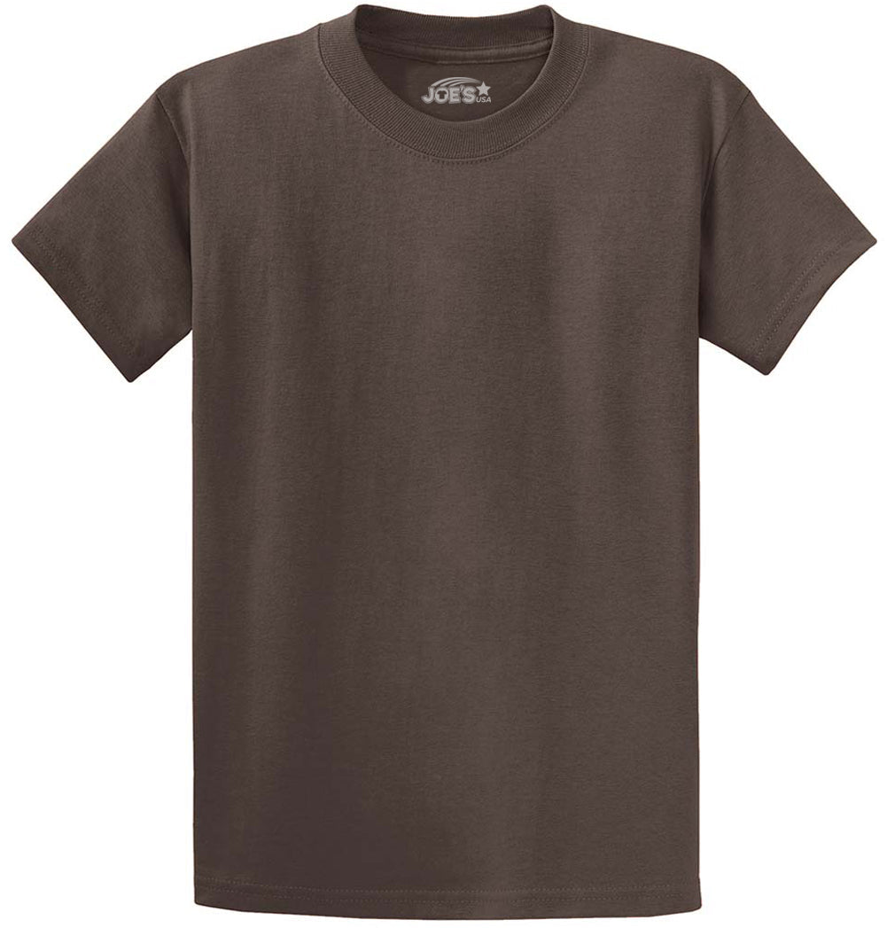 Joe's USA Men's Heavyweight 6.1 - ounce, 100% Cotton T-Shirt Brown S T-Shirts
