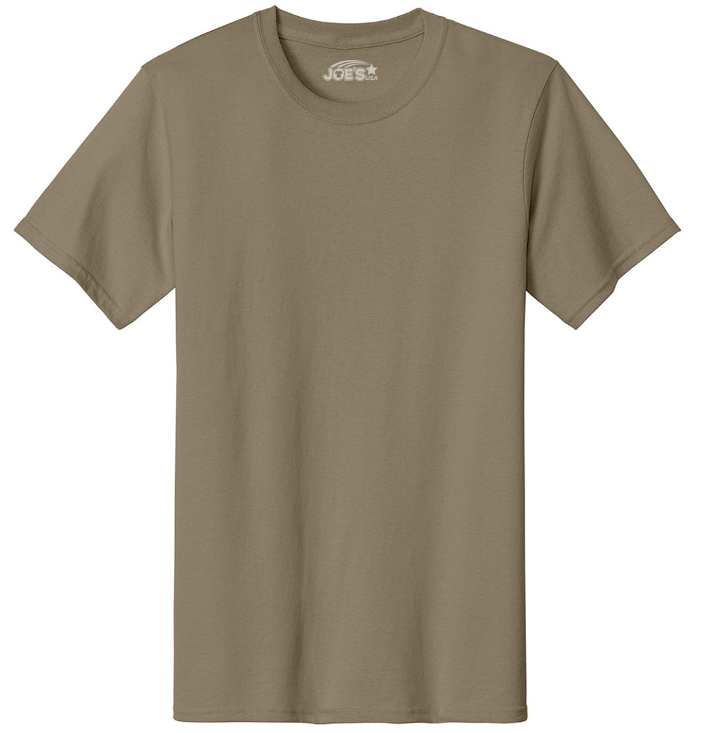Joe's USA Men's Heavyweight 6.1 - ounce, 100% Cotton T-Shirt Coyote Brown S T-Shirts