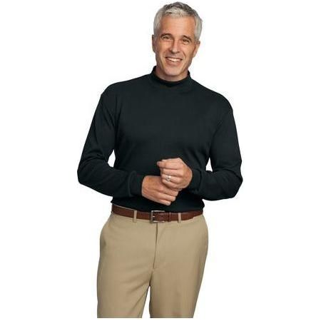Joe's USA Men's Interlock Knit Mock Turtleneck X - Small Steel Grey
