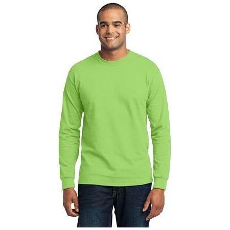 Joe's USA Men's Long Sleeve 50/50 Cotton/Poly T-Shirt Lime S Long Sleeve T-Shirts