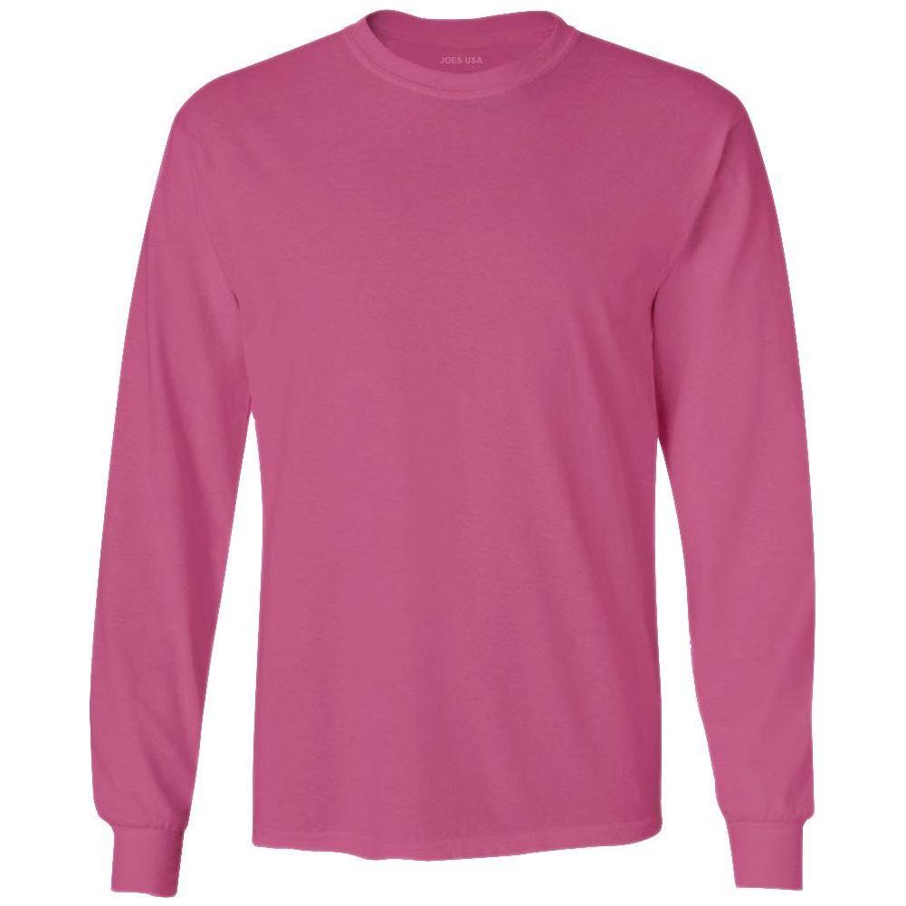 Joe's USA Men's Long Sleeve Heavyweight Cotton T-Shirts in Regular, Big & Tall Sangria Small Long Sleeve T-Shirts