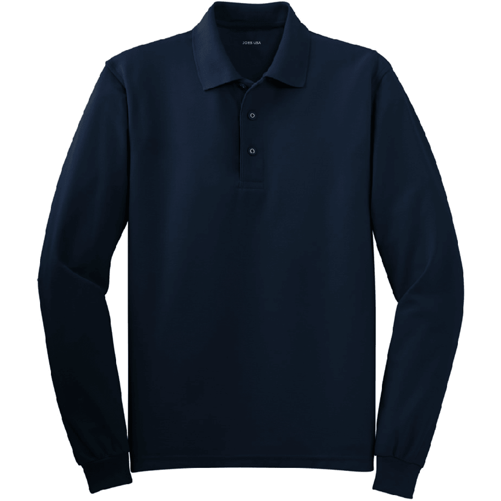 Joe's USA Mens Long Sleeve Silk Touch Polo X - Small Navy