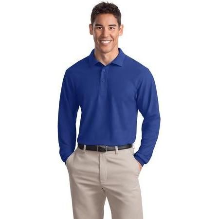 Joe's USA Mens Long Sleeve Silk Touch Polo X - Small Royal