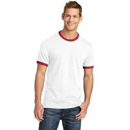 Joe's USA Men's Soft Classic Ringer Tee Small White/Red Short Sleeve T-Shirts