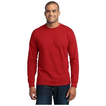 Joe's USA Mens Tall Long Sleeve 50/50 Cotton/Poly T-Shirt Large Tall Red Short Sleeve T-Shirts