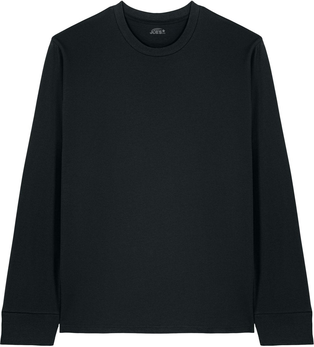 Joe's USA Organic Cotton Long Sleeve Tee Black XS Long Sleeve T-Shirts