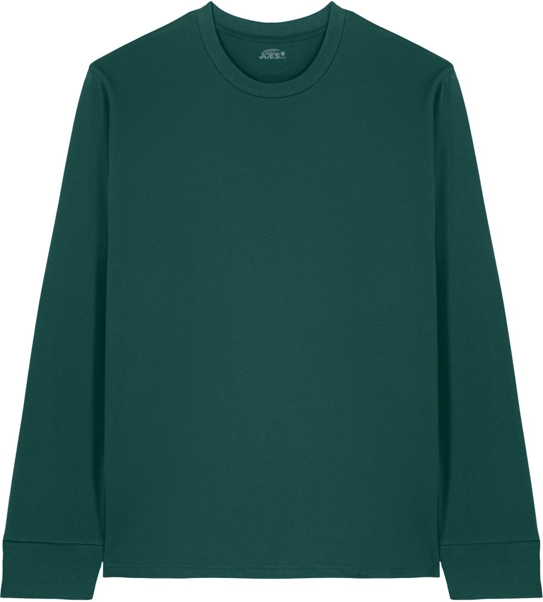 Joe's USA Organic Cotton Long Sleeve Tee Glazed Green XS Long Sleeve T-Shirts