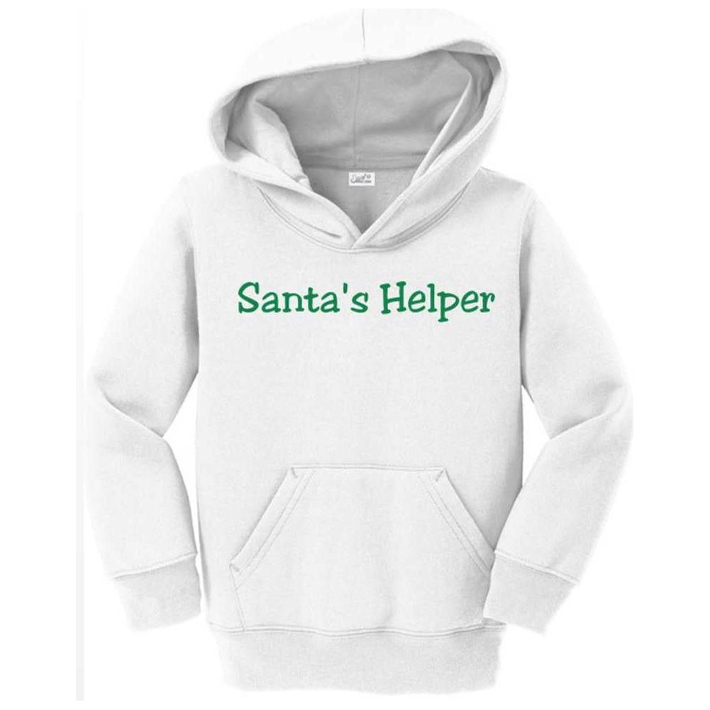 Joe's USA - Santas Helper Toddler Hoodies - Christmas Hooded Sweatshirts White with Red Santa's Helper 2T Sweatshirts