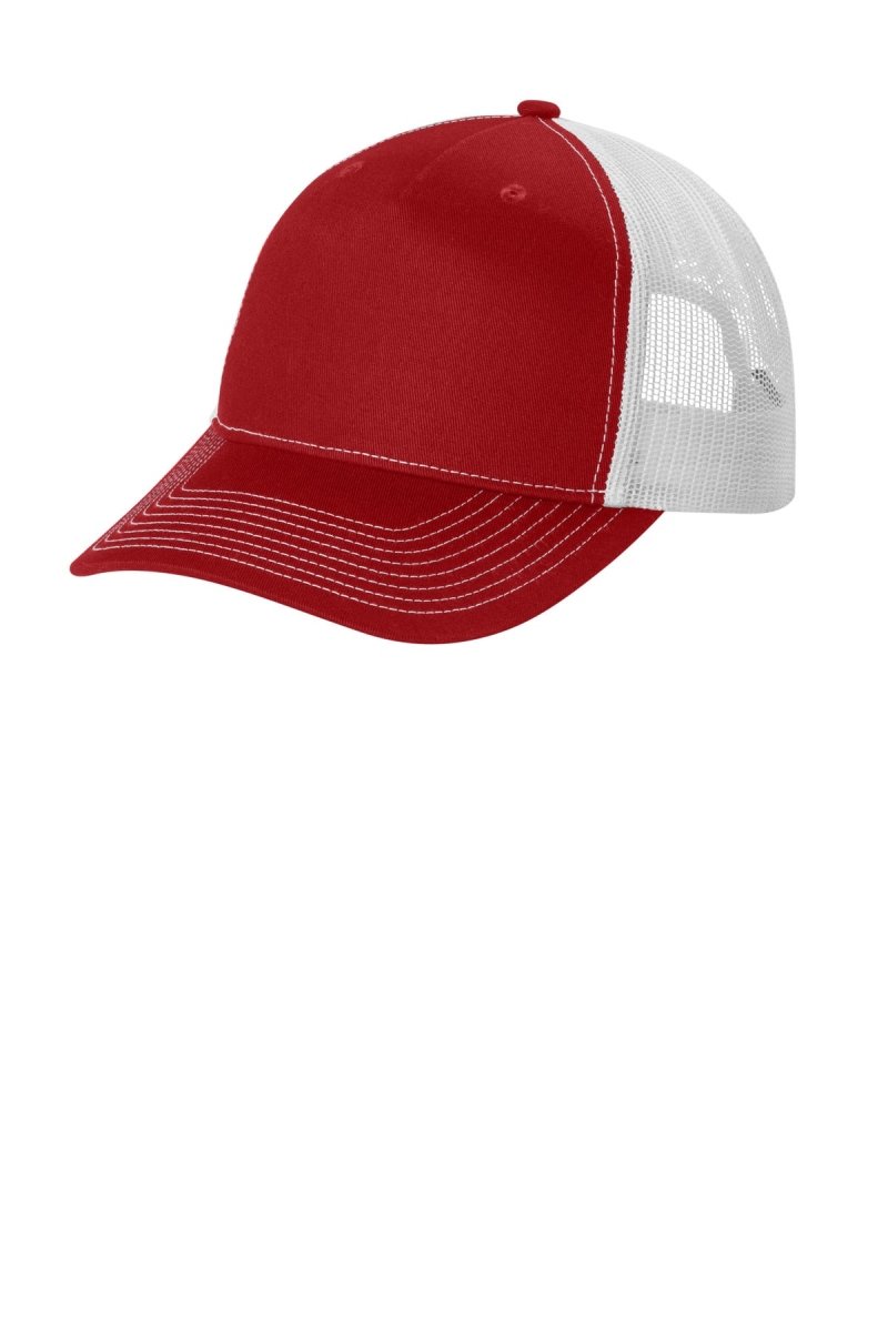 Joe's USA Snapback Five - Panel Trucker Cap Flame Red/ White OSFA Hats