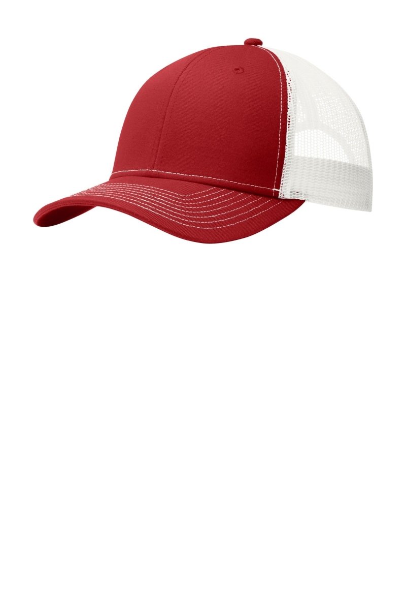 Joe's USA Snapback Trucker Cap Flame Red/ White OSFA Hats