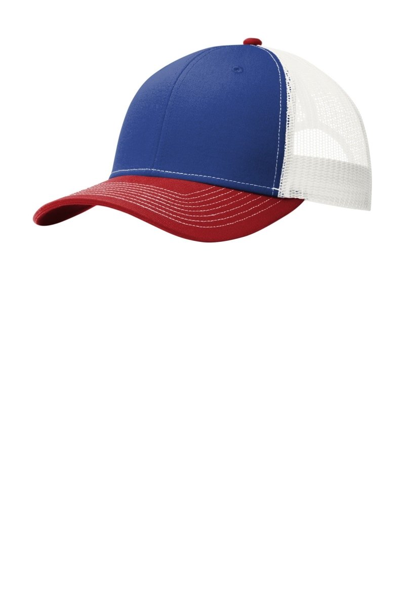 Joe's USA Snapback Trucker Cap Patriot Blue/ Flame Red/ White OSFA Hats