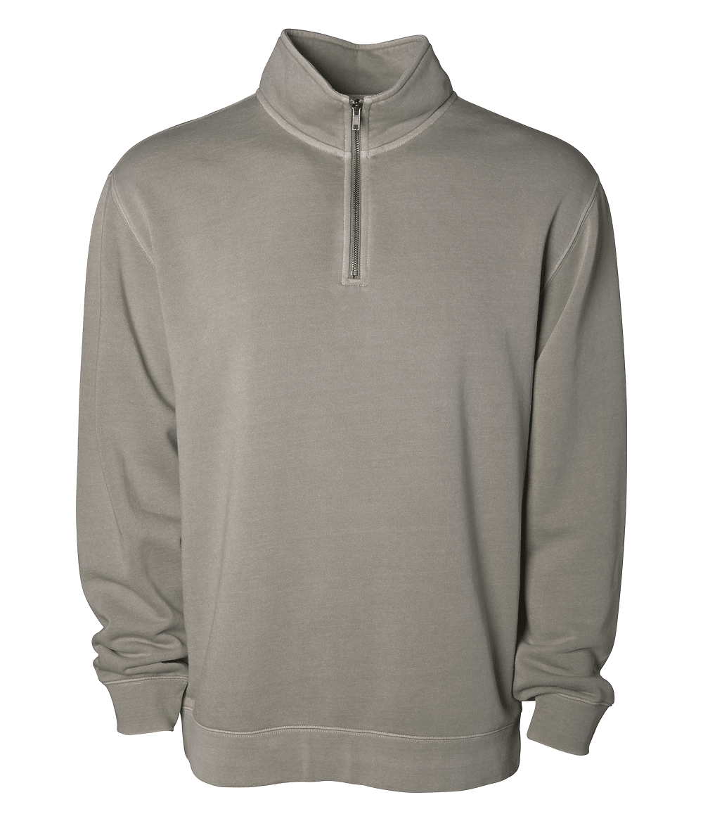 Joe's USA Unisex Pigment - Dyed Quarter - Zip Pullover Pigment Cement XS
