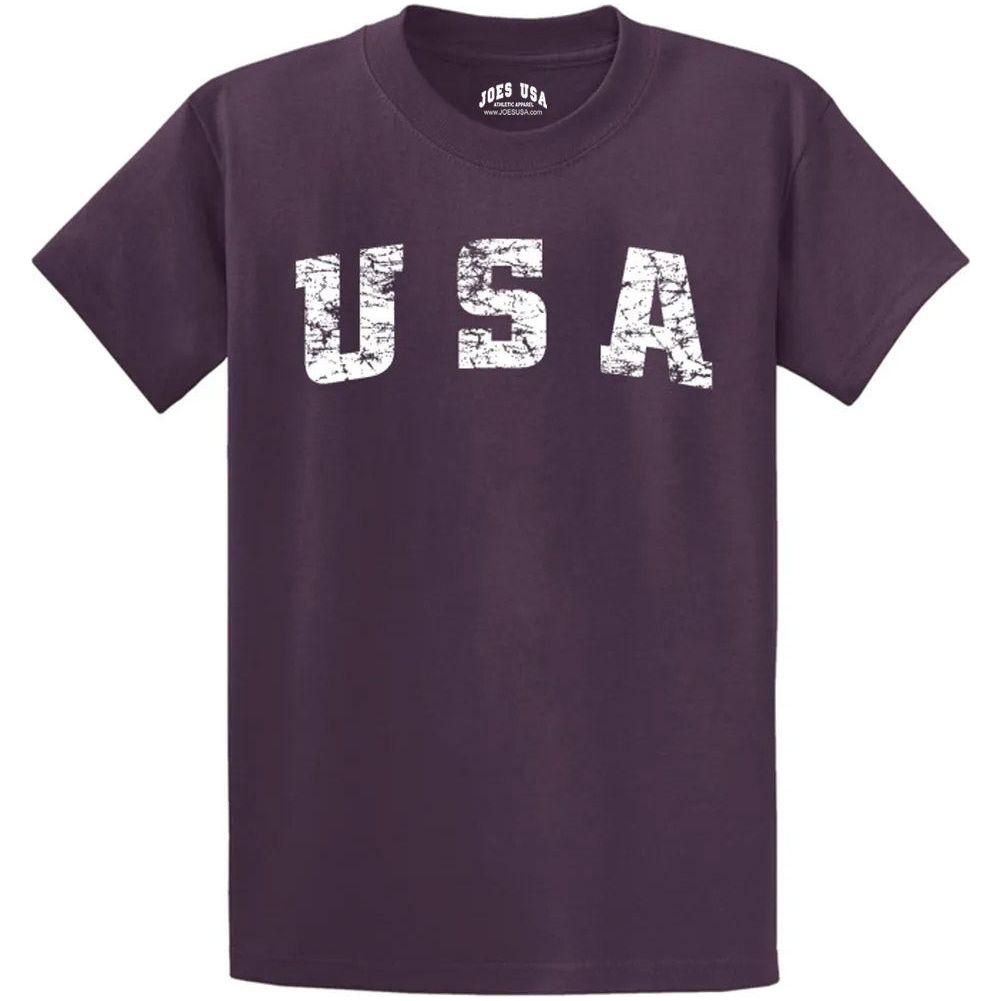 Joe's USA Vintage USA Logo Tee Eggplant Small Short Sleeve T-Shirts