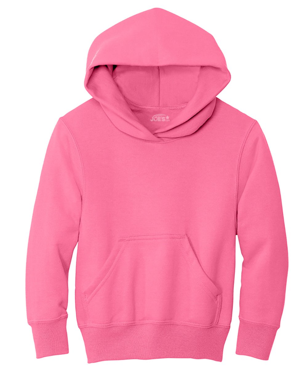 Joe's USA Youth Heavy Blend Hooded Sweatshirt Neon Pink X - Small Sweatshirts